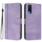 For vivo Y20 / Y20i / Y20s / Y11s / Y12s Line Splicing Buckle Retro Leather Phone Case(Purple) - 2