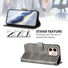 For vivo Y28 4G Global Line Splicing Buckle Retro Leather Phone Case(Grey) - 3