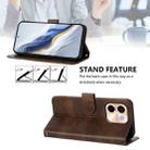 For vivo Y28 4G Global Line Splicing Buckle Retro Leather Phone Case(Brown) - 3
