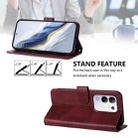 For vivo Y29 4G Global Line Splicing Buckle Retro Leather Phone Case(Wine Red) - 3