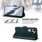 For vivo Y04 4G Global / Y29s 5G Line Splicing Buckle Retro Leather Phone Case(Dark Green) - 3