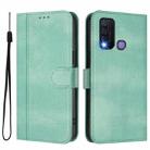 For vivo Y30 4G Global Line Splicing Buckle Retro Leather Phone Case(Mint) - 2