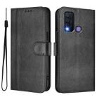For vivo Y30 4G Global Line Splicing Buckle Retro Leather Phone Case(Black) - 2