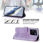 For vivo Y35 4G / Y22s 4G / Y22 4G Global Line Splicing Buckle Retro Leather Phone Case(Purple) - 3