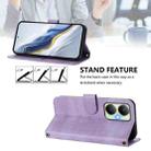 For vivo Y27 4G 2023 Global Line Splicing Buckle Retro Leather Phone Case(Purple) - 3