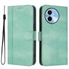 For vivo Y38 5G / T3x 5G Global Line Splicing Buckle Retro Leather Phone Case(Mint) - 2
