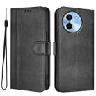 For vivo Y38 5G / T3x 5G Global Line Splicing Buckle Retro Leather Phone Case(Black) - 2