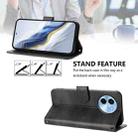 For vivo Y38 5G / T3x 5G Global Line Splicing Buckle Retro Leather Phone Case(Black) - 3