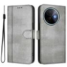 For vivo Y39 5G Global Line Splicing Buckle Retro Leather Phone Case(Grey) - 2
