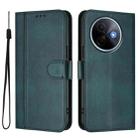 For vivo Y39 5G Global Line Splicing Buckle Retro Leather Phone Case(Dark Green) - 2