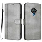 For vivo Y31 4G 2021 India / Y51A 2021 Line Splicing Buckle Retro Leather Phone Case(Grey) - 2