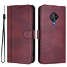 For vivo Y31 4G 2021 India / Y51A 2021 Line Splicing Buckle Retro Leather Phone Case(Wine Red) - 2