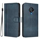 For vivo Y31 4G 2021 India / Y51A 2021 Line Splicing Buckle Retro Leather Phone Case(Dark Blue) - 2