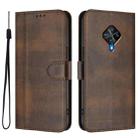 For vivo Y31 4G 2021 India / Y51A 2021 Line Splicing Buckle Retro Leather Phone Case(Brown) - 2