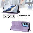 For vivo Y56 5G / Y16 4G / Y02s 4G Global Line Splicing Buckle Retro Leather Phone Case(Purple) - 3