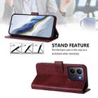 For vivo Y36 5G / 4G / Y27s 4G Global Line Splicing Buckle Retro Leather Phone Case(Wine Red) - 3