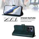 For vivo Y36 5G / 4G / Y27s 4G Global Line Splicing Buckle Retro Leather Phone Case(Dark Green) - 3
