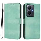 For vivo Y78+ 5G / Y78 Global / V29 Lite Line Splicing Buckle Retro Leather Phone Case(Mint) - 2