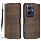 For vivo Y78+ 5G / Y78 Global / V29 Lite Line Splicing Buckle Retro Leather Phone Case(Brown) - 2