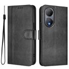 For vivo Y100 5G / Y100A 5G India Line Splicing Buckle Retro Leather Phone Case(Black) - 2
