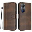 For vivo Y100 5G / Y100A 5G India Line Splicing Buckle Retro Leather Phone Case(Brown) - 2
