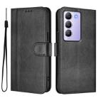 For vivo Y100 5G IDN / T3 5G IDN Line Splicing Buckle Retro Leather Phone Case(Black) - 2