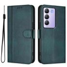 For vivo Y100 5G IDN / T3 5G IDN Line Splicing Buckle Retro Leather Phone Case(Dark Green) - 2