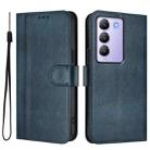 For vivo Y100 5G IDN / T3 5G IDN Line Splicing Buckle Retro Leather Phone Case(Dark Blue) - 2