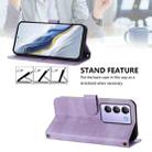 For vivo Y100 5G IDN / T3 5G IDN Line Splicing Buckle Retro Leather Phone Case(Purple) - 3