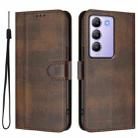 For vivo Y100 5G IDN / T3 5G IDN Line Splicing Buckle Retro Leather Phone Case(Brown) - 2