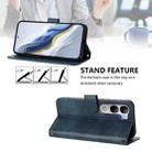 For vivo V40 Lite 5G IDN / Y300 5G Global Line Splicing Buckle Retro Leather Phone Case(Dark Blue) - 3