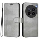 For vivo X200s 5G Line Splicing Buckle Retro Leather Phone Case(Grey) - 2