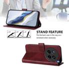 For vivo X200s 5G Line Splicing Buckle Retro Leather Phone Case(Wine Red) - 3