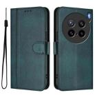 For vivo X200s 5G Line Splicing Buckle Retro Leather Phone Case(Dark Green) - 2