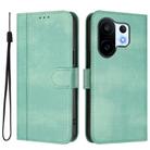 For vivo S30 Pro mini Line Splicing Buckle Retro Leather Phone Case(Mint) - 2