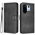 For vivo S30 Pro mini Line Splicing Buckle Retro Leather Phone Case(Black) - 2