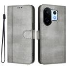 For vivo S30 Pro mini Line Splicing Buckle Retro Leather Phone Case(Grey) - 2