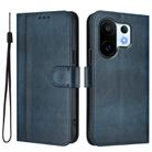 For vivo S30 Pro mini Line Splicing Buckle Retro Leather Phone Case(Dark Blue) - 2