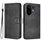 For vivo S30 Line Splicing Buckle Retro Leather Phone Case(Black) - 2