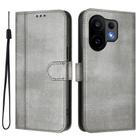 For vivo S30 Line Splicing Buckle Retro Leather Phone Case(Grey) - 2