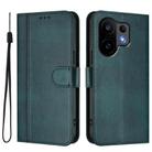 For vivo S30 Line Splicing Buckle Retro Leather Phone Case(Dark Green) - 2