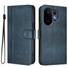 For vivo S30 Line Splicing Buckle Retro Leather Phone Case(Dark Blue) - 2