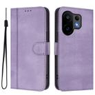 For vivo S30 Line Splicing Buckle Retro Leather Phone Case(Purple) - 2