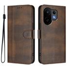 For vivo S30 Line Splicing Buckle Retro Leather Phone Case(Brown) - 2