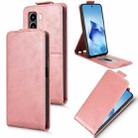 For itel Power 70 Magnetic Vertical Flip Leather Phone Case with Buckle(Rose Gold) - 1
