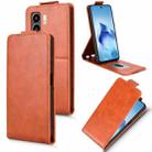 For itel Power 70 Magnetic Vertical Flip Leather Phone Case with Buckle(Brown) - 1