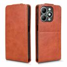 For itel A90 Magnetic Vertical Flip Leather Phone Case with Buckle(Brown) - 2