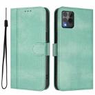For T-Mobile REVVL 6 Pro 5G / REVVL 6x Pro Line Splicing Buckle Retro Leather Phone Case(Mint Green) - 2