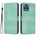 For T-Mobile REVVL 6 5G / REVVL 6x Line Splicing Buckle Retro Leather Phone Case(Mint Green) - 2