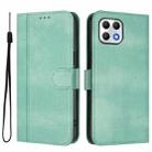 For T-Mobile REVVL 7 5G / T Phone 2 5G Line Splicing Buckle Retro Leather Phone Case(Mint Green) - 2